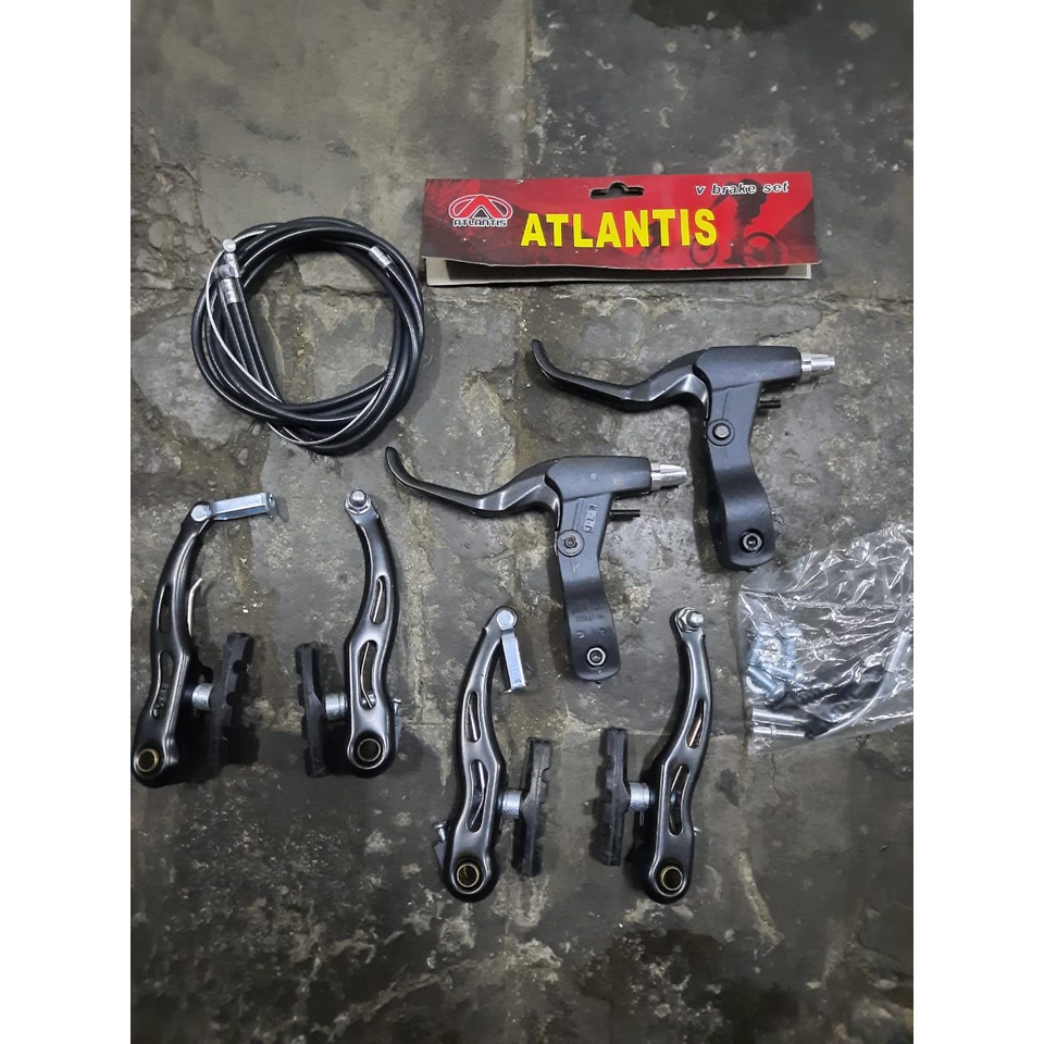 TERMURAH!!! 1 Set Rem Sepeda / ATLANTIS Hitam