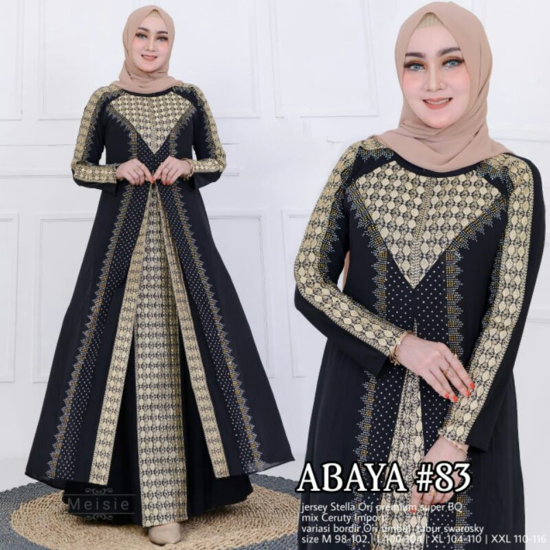 Abaya #83 Gamis superix Ceruti bordir import swarosky high quality (COD)