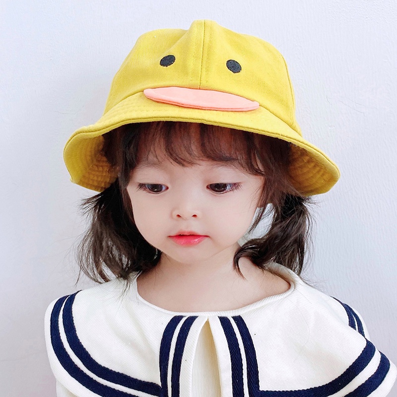 Topi Bayi Musim Semi dan Musim Gugur Bagian Tipis Musim Panas Warna Lucu Super Cute Anak-anak Topi Nelayan Versi Korea Anak Laki-laki dan Perempuan Topi Nelayan