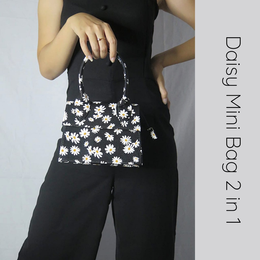 BAGGU.ID Mini Bag Daissy 2 in 1 / Mini Sling Bag 2 in 1 Flowers / Tas Slempang Mini Korea Bunga