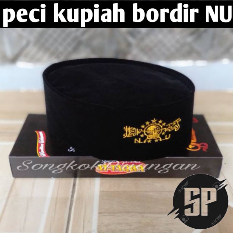 Songkok peci Bordir Logo NU peci hitam bordir nu songkok nu peci songkok kupyah nu