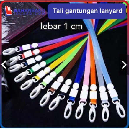 TALI JADI 1 cm / tali id card polos 1cm / lanyard idcard 1cm / pita kalung gantungan id