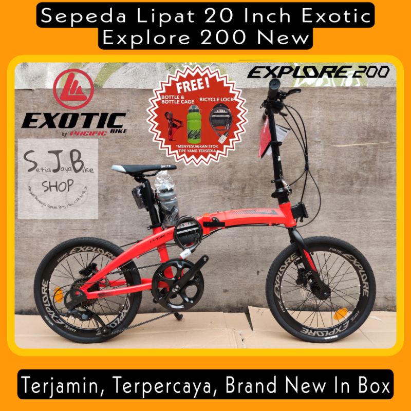 Sepeda Lipat 20 Inch EXOTIC EXPLORE 200 New Alloy 9 Speed Rem Hydraulic