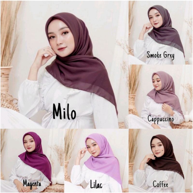 Kerudung Segiempat Polos BELLA SQUARE Hijab Pollycotton Jilbab Bela Grosir Murah