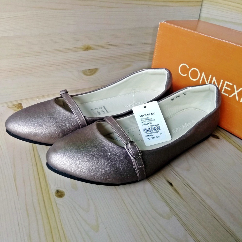 CONNEXION BK767TB Sepatu Wanita Flat Ballerina Bronze Cantik Casual Formal Original Matahari
