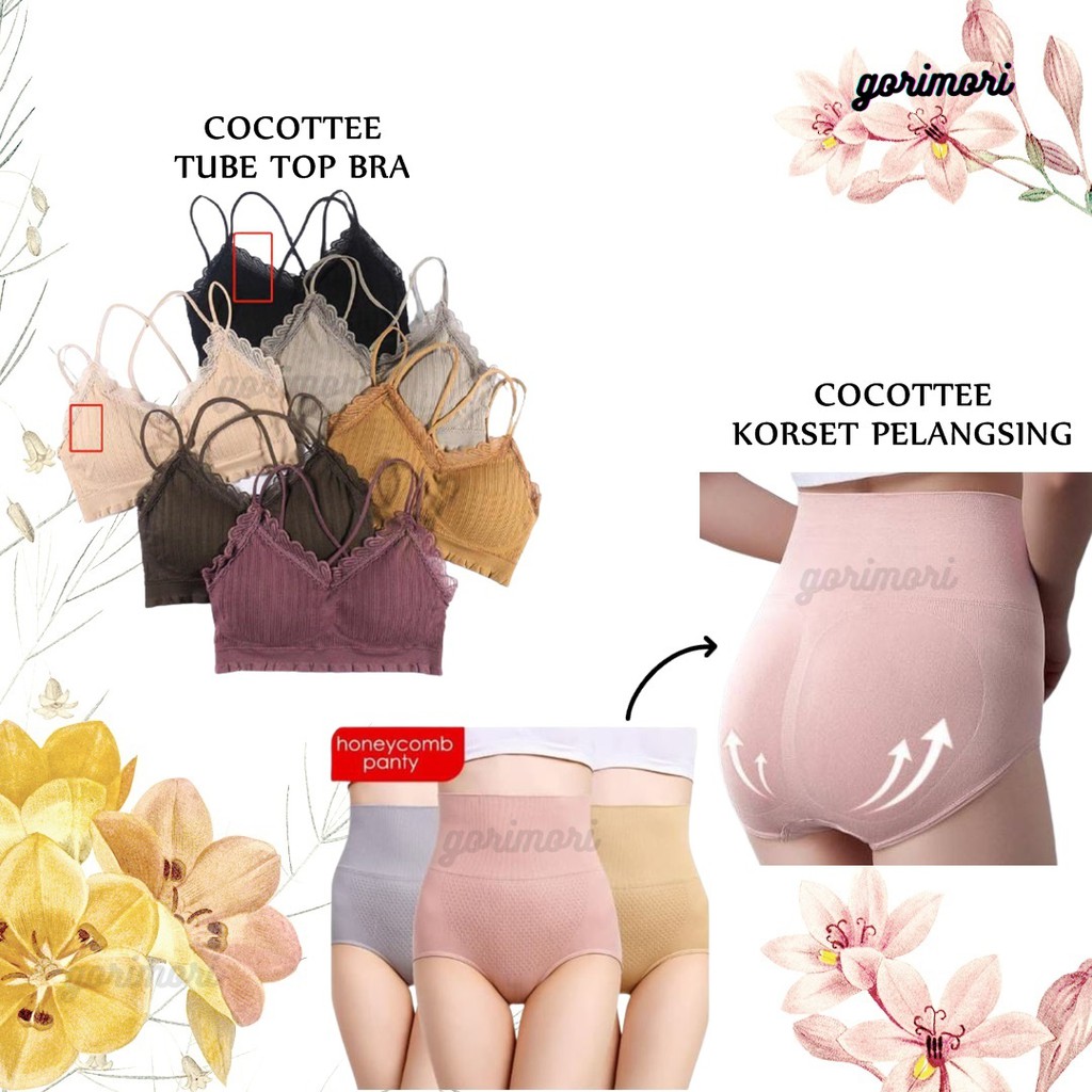 GORIMORI COCOTTEE KORSET PELANGSING [SLIMMING PANTS STAGEN] / COCOTTEE BRA SEAMLESS PUSH UP BRA