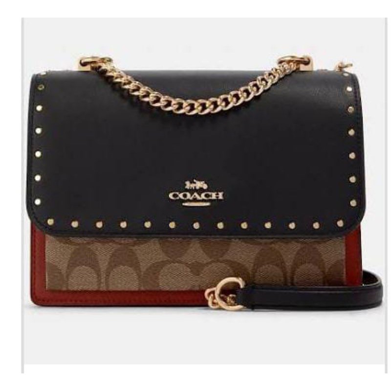 Coach Klare Crossbody In Signature Canvas With Rivets
