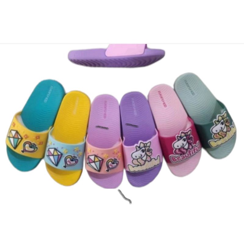 LUOFU E7181-B02-6G SANDAL SELOP UNICORN ANAK PEREMPUAN