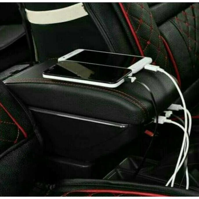 Console Armrest Box New Agya (Full Cover Mbtech) Led 7 Usb