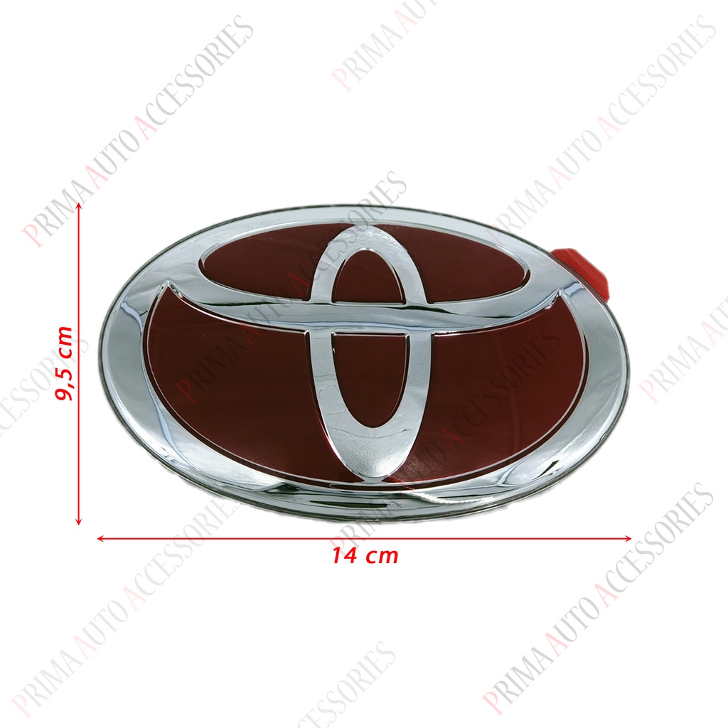 Emblem Logo Mobil Toyota Merah Original 14 Cm