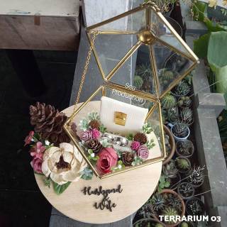 Wedding ring box terrarium geometric glass tampat cincin 