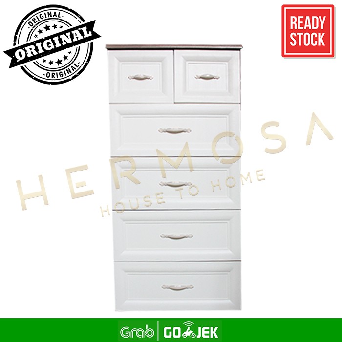 Lemari Plastik susun 5 laci / Drawer Olymplast ODC 05 C B