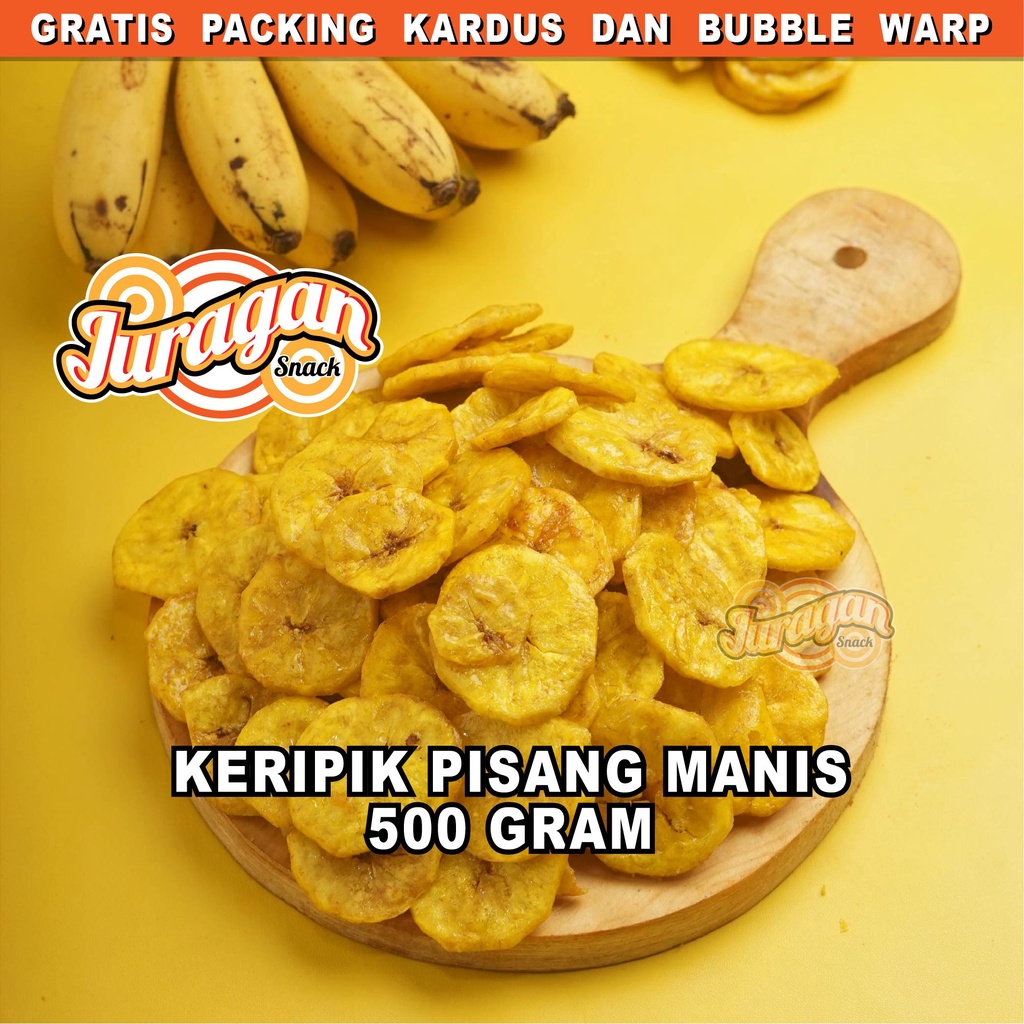 

KERIPIK PISANG MANIS 500 gram snack kiloan makanan ringan jajanan cemilan camilan manis murah