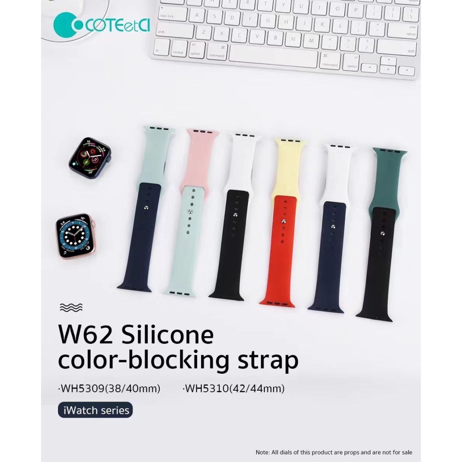 COTEetCI Silicone Sport Band for Apple Watch 1 2 3 4 5 6 7 &amp; SE