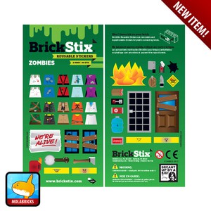 

BRICKSTIX REUSABLE STICKER ZOMBIES - Stiker untuk LEGO Bricks