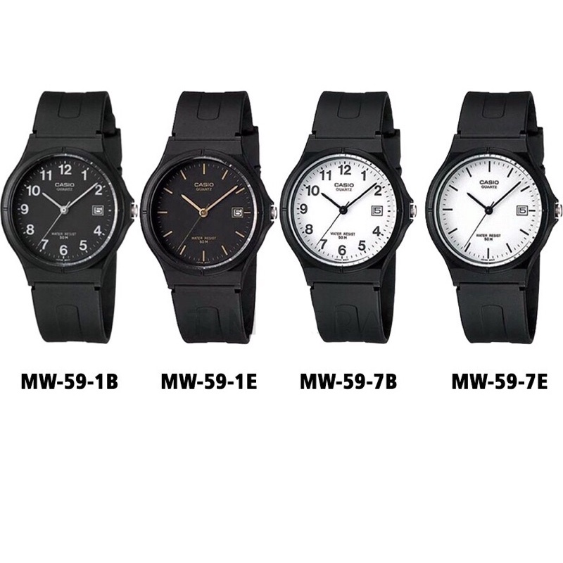 Casio Original (semua variasi) MW-59-7b / MW59-7E Jam Tangan Unisex Analog karet GARANSI RESMI CASIO