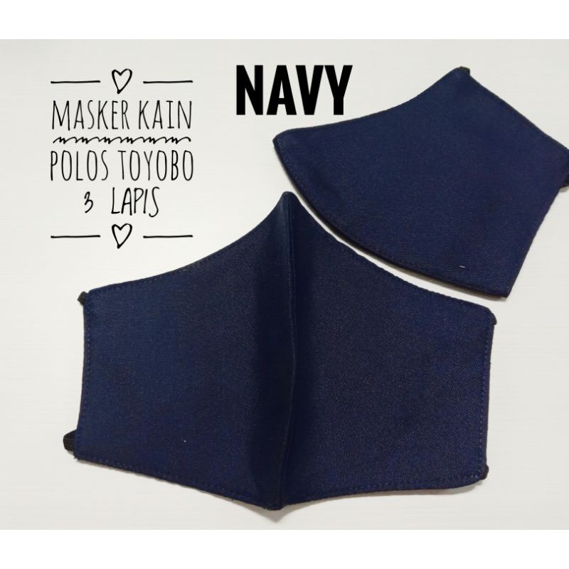 masker kain 3 lapis polos, masker 3 lapis toyobo