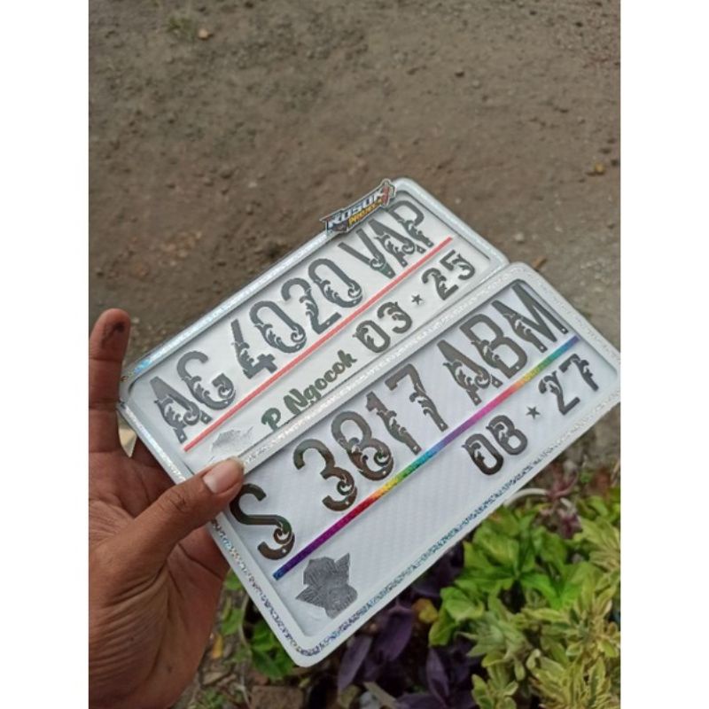 PUTIH KARBON PLAT AKRILIK / PLAT MOTOR AKRILIK PUTIH CARBON