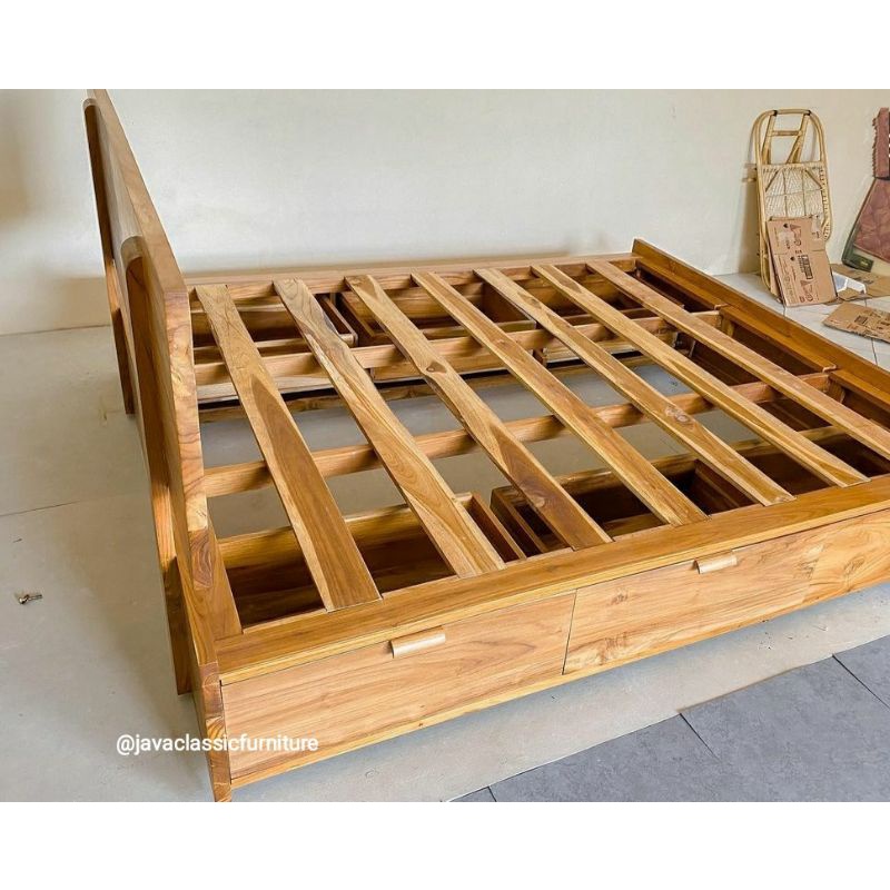 1 SET TEMPAT TIDUR DIPAN MINIMALIS KAYU SOLID TEBAL LACI 6 DIVAN JATI TUA VINTAGE RANJANG CUSTOM RETRO MURAH WARNA NATURAL UNTUK ANAK DAN DEWASA UKURAN 120,160,180 NOMOR 1 2 3-4