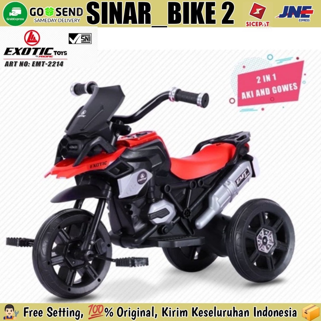 (2 In 1 ) Motoran Aki EXOTIC Tricycle EMT-2234 &amp; 2214 Gowes Dan Aki