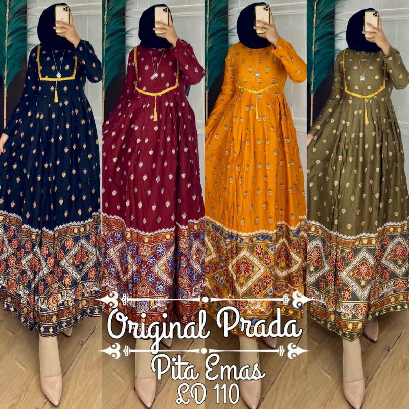 Gamis india Prada poil emas Pita