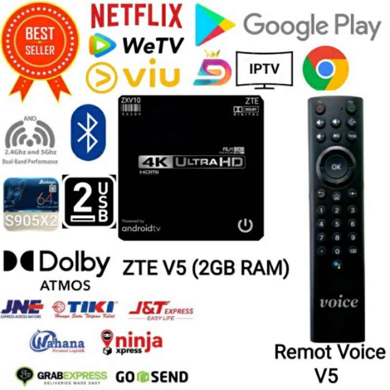 ANDROID TV BOX / STB Zte B860H V5 Android 10 2GB RAM 4K FULL CHANNEL &amp; APLIKASI