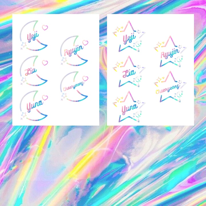 (MIN. 3PCS) STICKER ITZY HOLOGRAM DECO FANMADE STIKER HIASAN LIGHTSTICK LAPTOP HANDPHONE MURAH