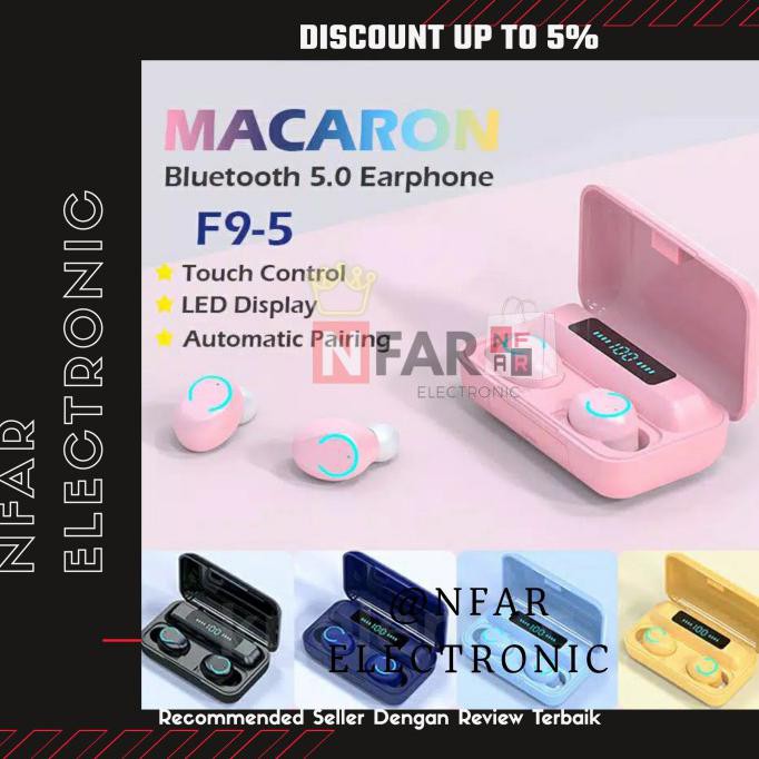 Headset Bluetooth TWS F9-9 TWS Macaron Headphone Wireless Pink AP179