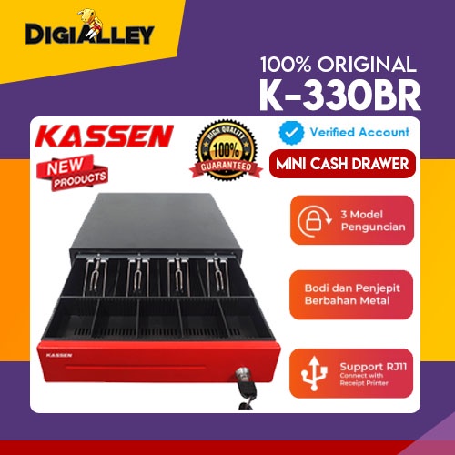 LACI UANG KASSEN K330BR BLACK RED K330BR KASSEN BR CASH DRAWER