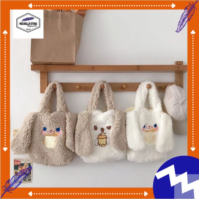 Mochillastore -Tas Wanita Totebags Boneka Lucu Unique Termurah COD Totebags Bulu Motif Boneka Cantik