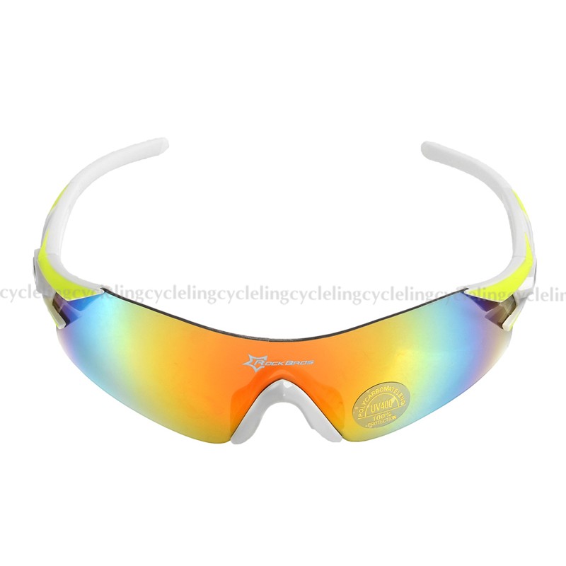 Kacamata 3 lensa warna putih hijau pupus untuk sepedaan, motor, dll