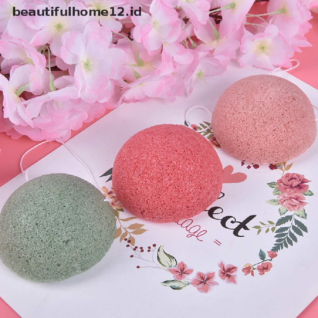 【beautifulhome12.id】 Konjac Sponge Natural Konjac Puff Face Wash Cleaning Sponge Makeup Konjac Sponge .