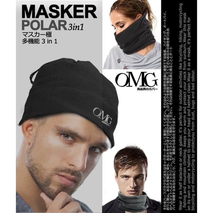 Masker Polar 3in1 OMG Mask Balaclava Slayer Scarf Motor Outdoor serbaguna bahan lembut