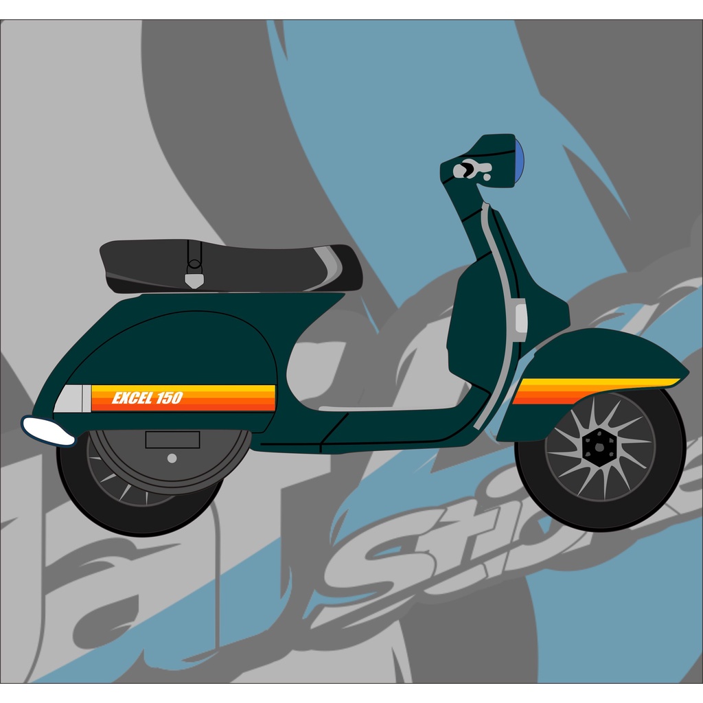 striping vespa excel warna