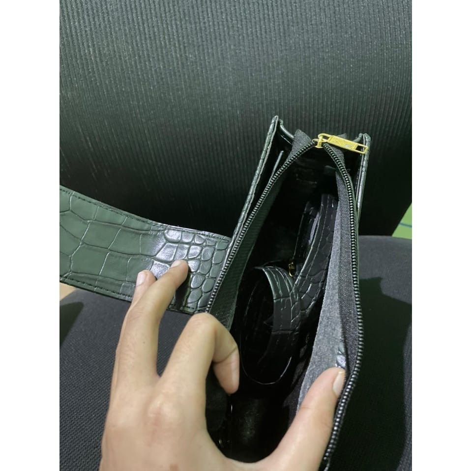 TSK - TAS SELEMPANG KECIL IMPORT KULIT CROCO MURAH FASHION KOREA HITAM WANITA ZERZA