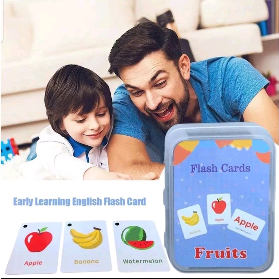 KARTU PINTAR ABJAB HEWAN BUAH ALFABET/FLASH CARD MAINAN ANAK EDUKASI ANAK - BC