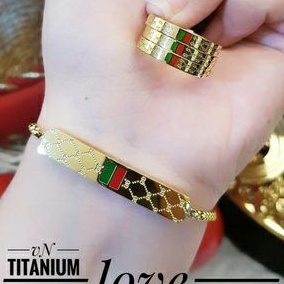 Set Gelang Dan Cincin Wanita Titanium 452