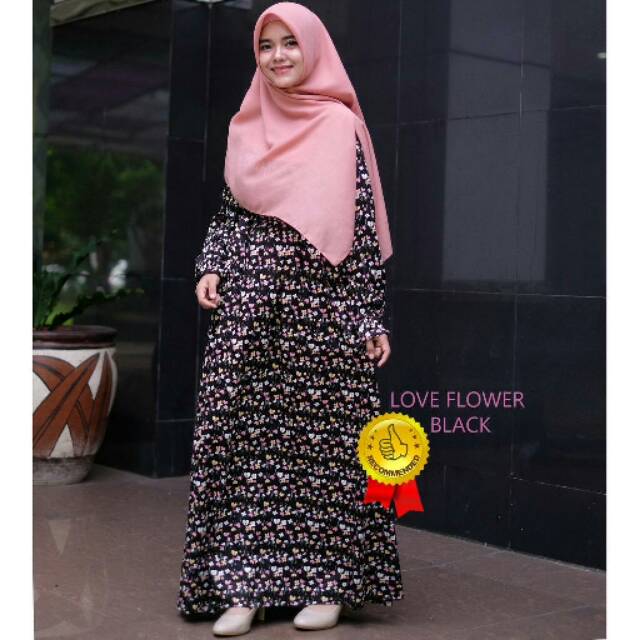 GAMIS KATUN JEPANG LOVE FLOWER/KATUN JEPANG ORIGINAL/KATUN JEPANG ADEM/GAMIS KATUN JEPANG MOTIF