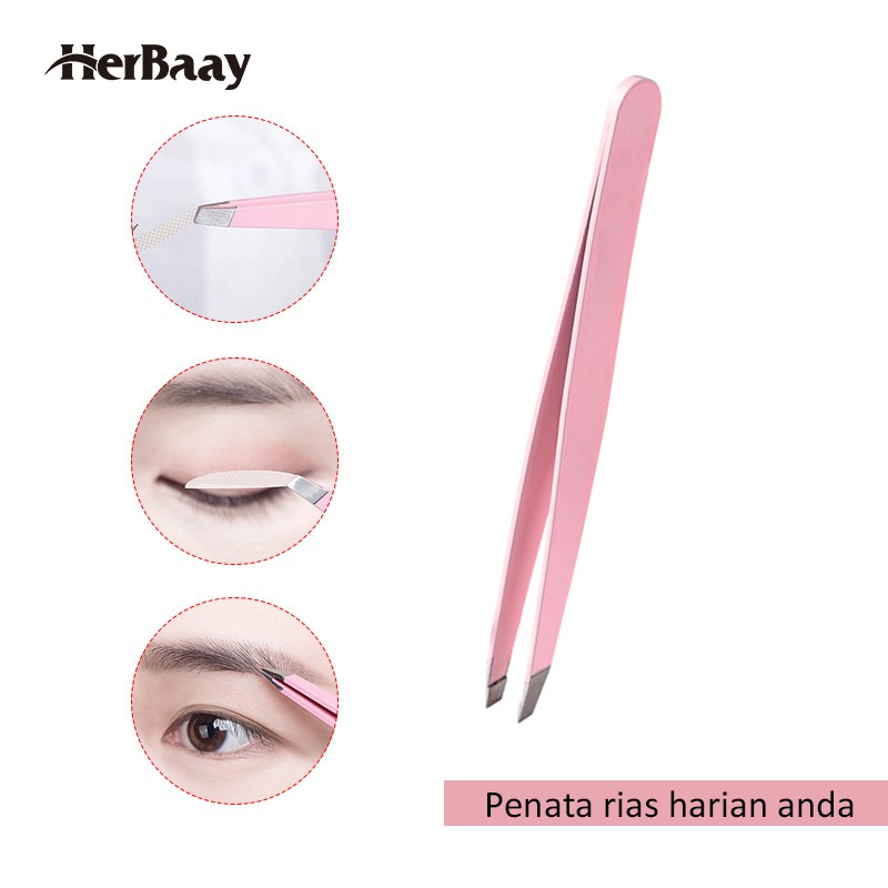 

Herbaay Penjepit Pinset Alis Stainless Ujung Datar Runcing Pinset Plucker Pencabut Bulu Rambut