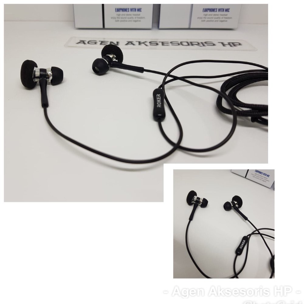 Handsfree ROKER Double Shot RK33K Headset 2 BIG BASS In Ear Earphones