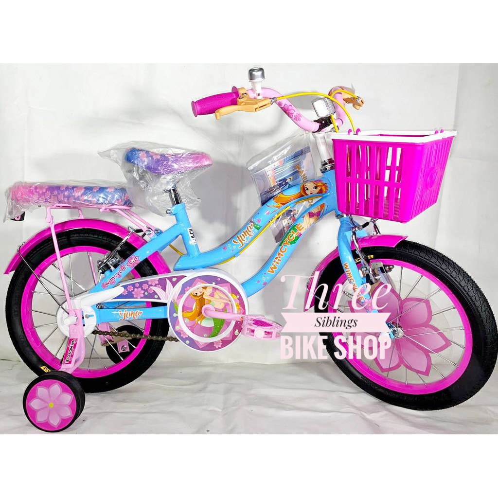 SEPEDA MINI ANAK PEREMPUAN WIMCYCLE YUNA 16 INCH WARNA BLUE PINK