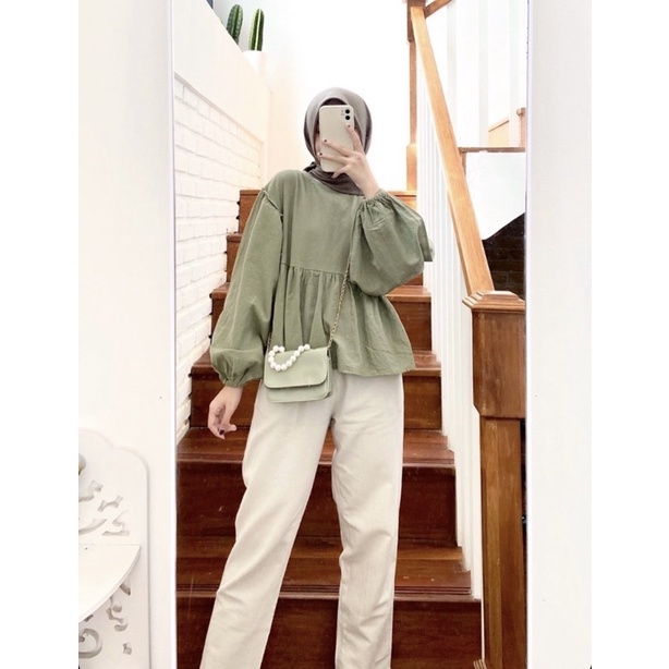 Alensa Blouse Atasan Wanita Casual-Sage