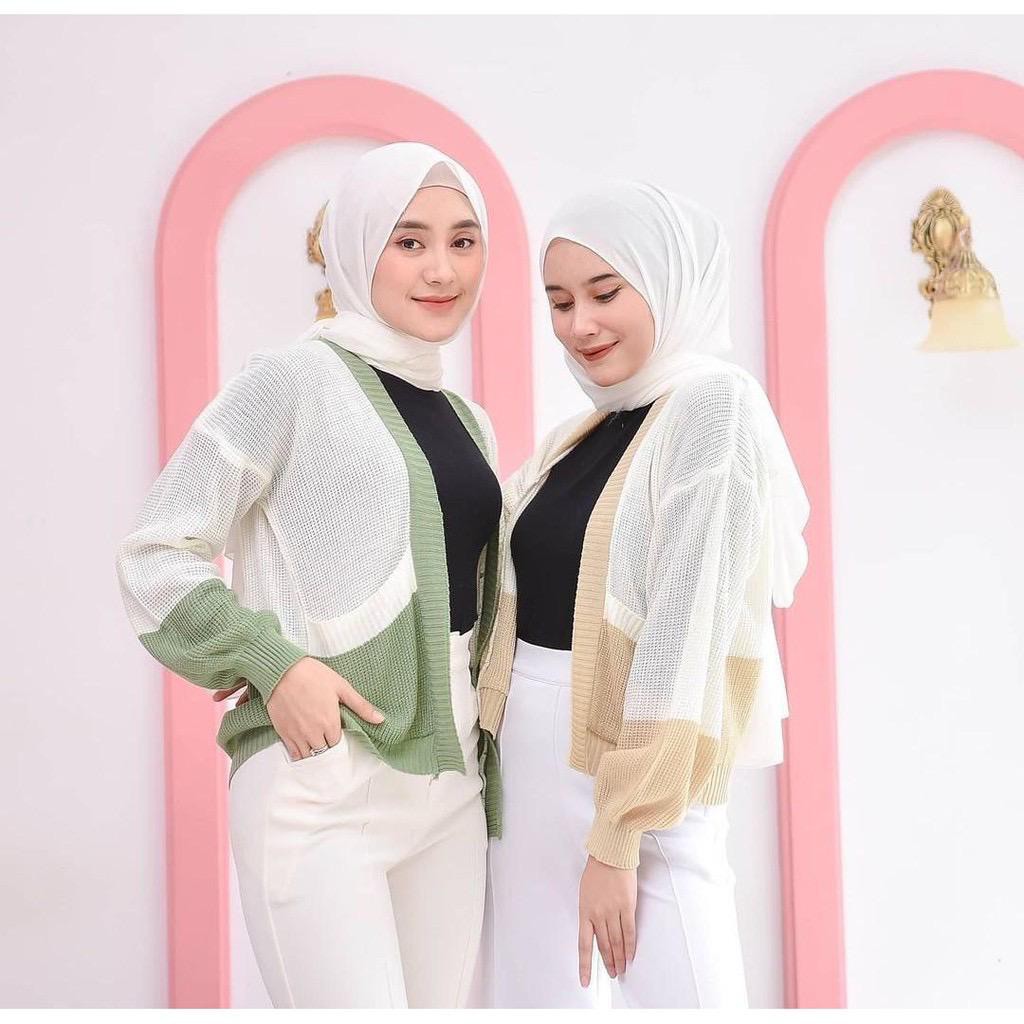 zelline official cardigan rajut cardy dora mix warna