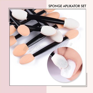 10pcs sponge aplikator sponge eyeshadow spons nail art sponge make up chrome mirror