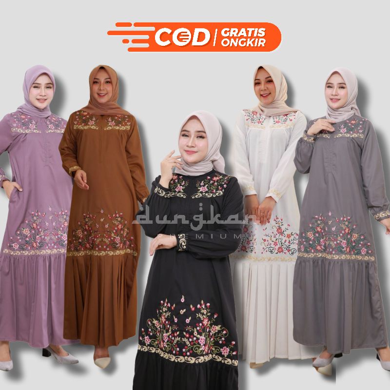 dungkan.id - MARSYA SERIES GAMIS BORDIR TIMBUL BAHAN KATUN TOYOBO FODU MODEL REMPEL TERBARU POPULER