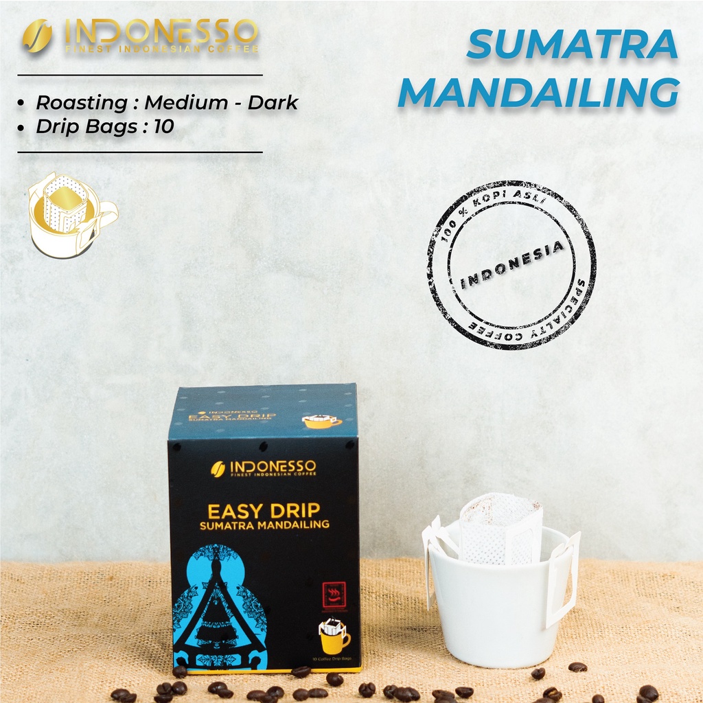 

INDONESSO Sumatra Mandailing Easy Coffee Drip Bag /Kopi Drip (10x13gr)