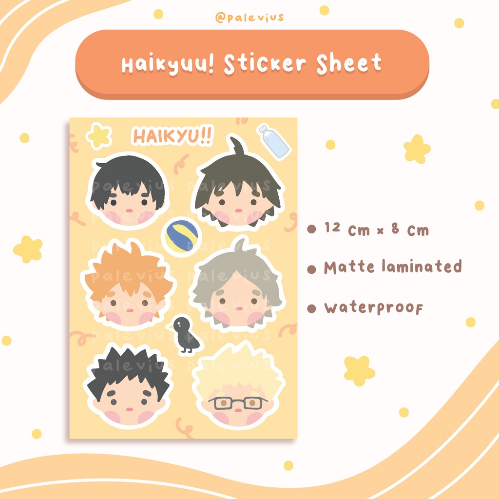 Haikyuu Sticker Sheet Cute Anime Fanart - Kiss Cut