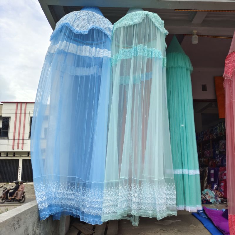 Kelambu Tirai Gantung Rotan Jumbo Tille renda 200x200X300