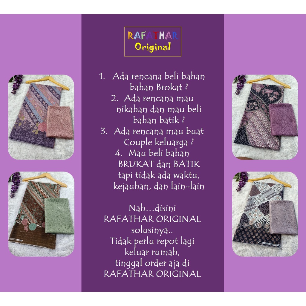 KAIN BATIK METERAN KAIN BROKAT METERAN KAIN BRUKAT METERAN BAHAN BATIK METERAN KAIN BATIK PREMIUM BAHAN BRUKAT METERAN ( BAHAN COUPLE BRUKAT KELUARGA )