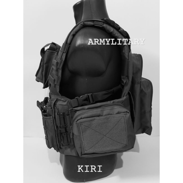 Rompi tactical dist black anti peluru tni.polri